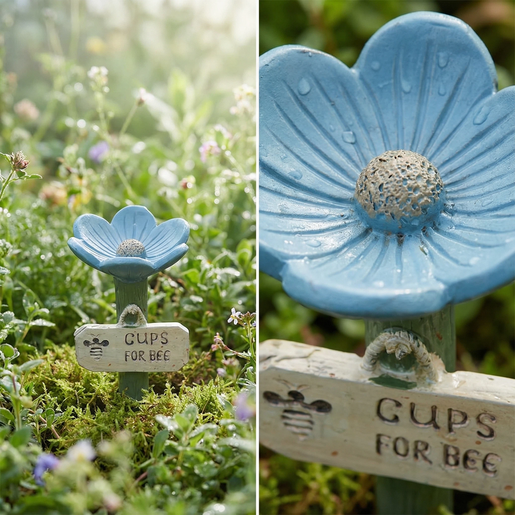 Flower-Shaped Ceramic Bee Watering Station (Random Color)