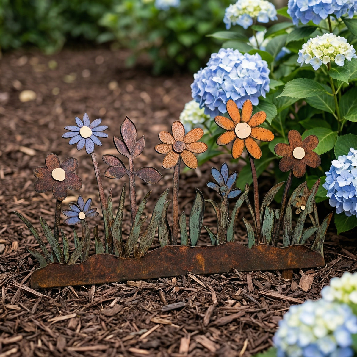 Colorful Metal Flower Garden Stake
