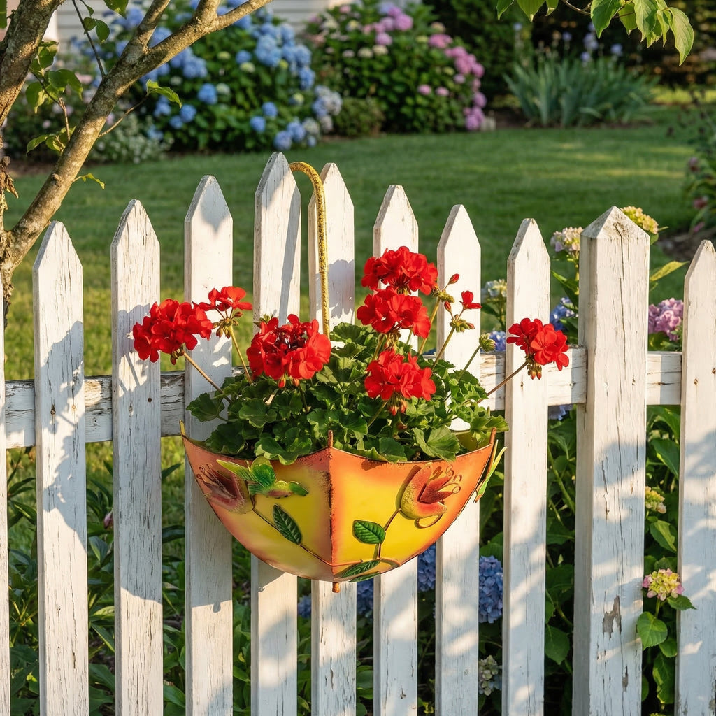 Umbrella-Shaped Wall Planter with Rotatable Handle & Drainage