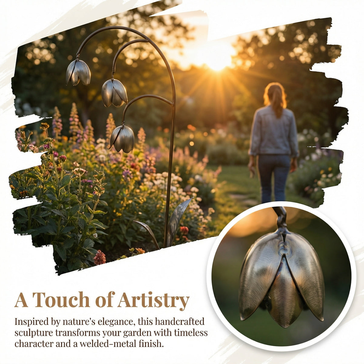 Metal Lily of the Valley Garden Stake