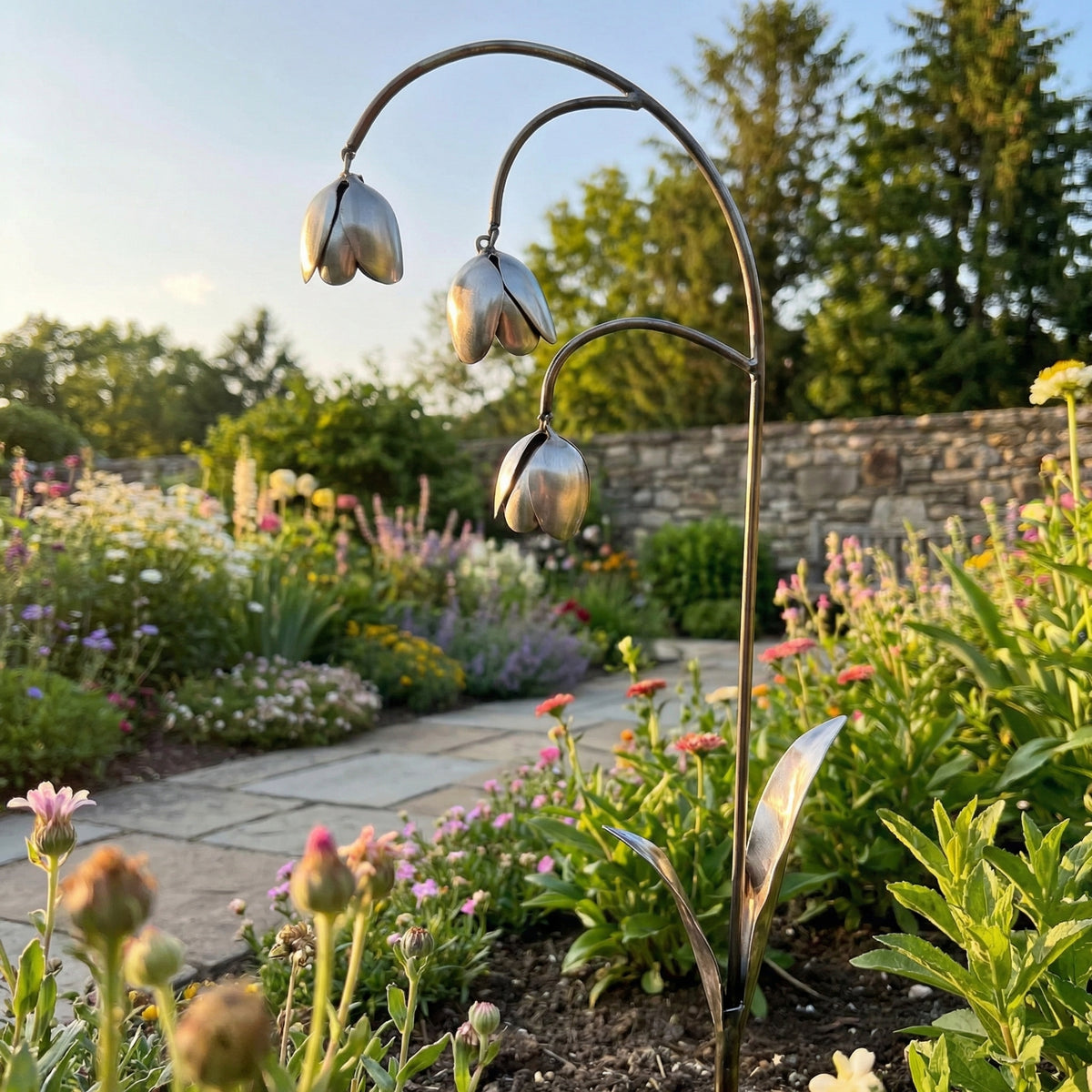 Metal Lily of the Valley Garden Stake