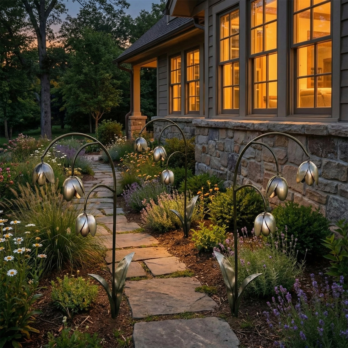 Metal Lily of the Valley Garden Stake