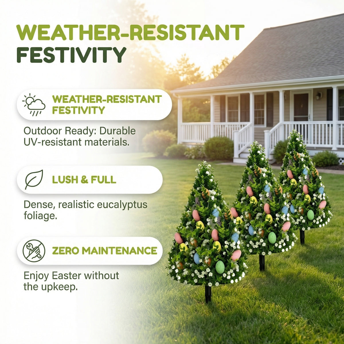 Artificial Eucalyptus Tree with Easter Eggs