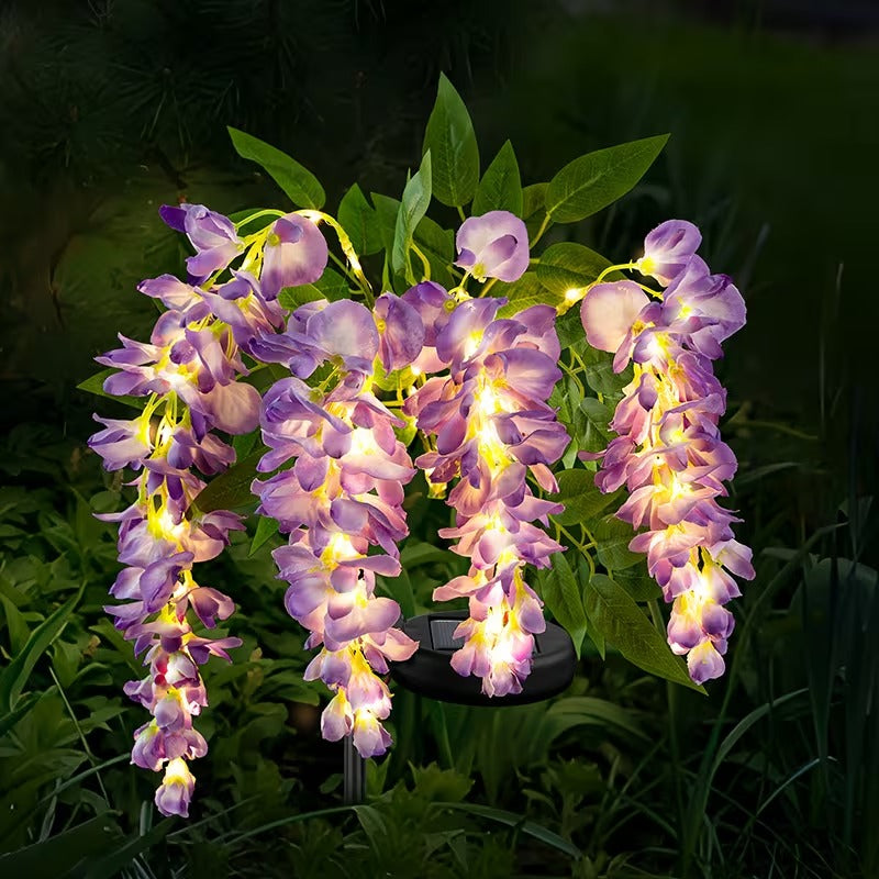 Solar LED Wisteria Flower Stake Lights for Outdoor Garden