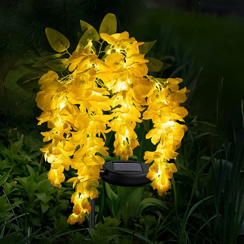 Solar LED Wisteria Flower Stake Lights for Outdoor Garden