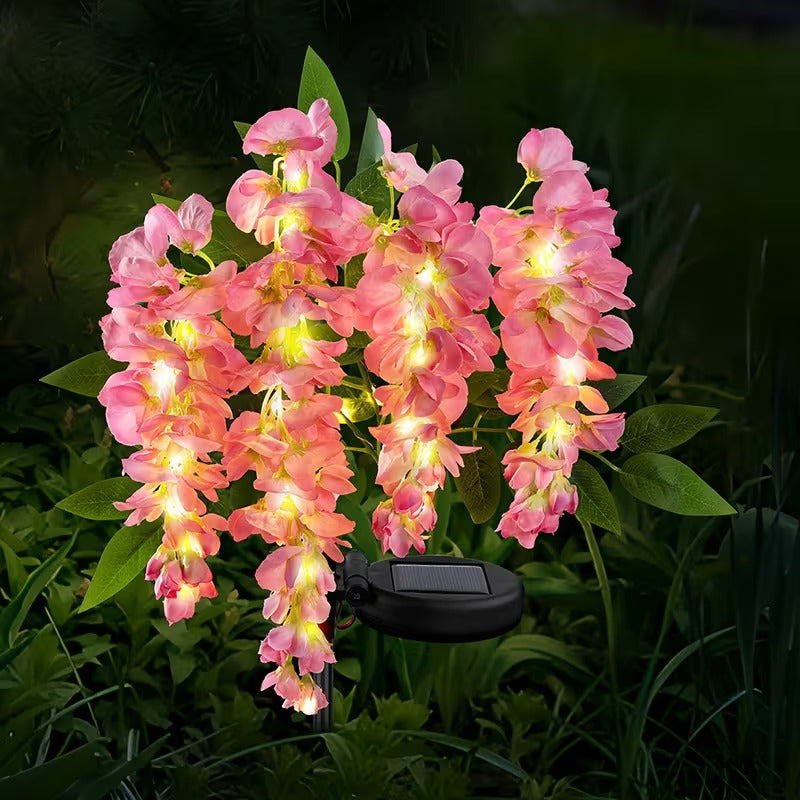 Solar LED Wisteria Flower Stake Lights for Outdoor Garden