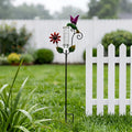 Hummingbird & Flower Garden Stake Rain Gauge